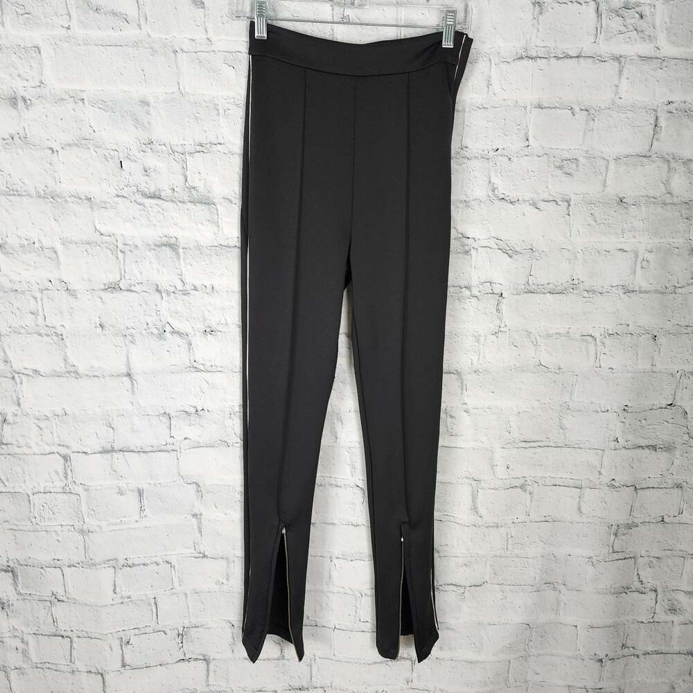 Maje ouvert sur leggings Pants Sz 2 black zipper detail A16c